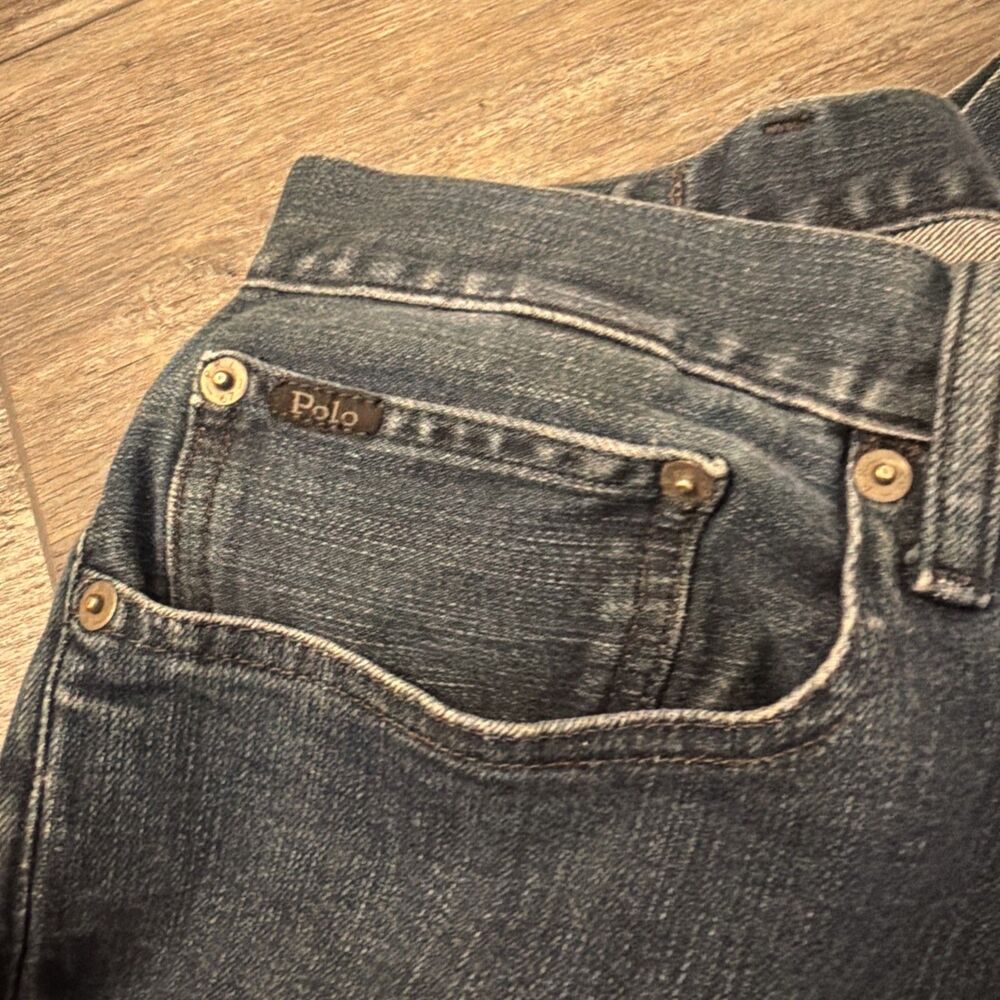 ~EUC~Polo Ralph Lauren Jeans Mens 40x30 Blue Hampton Relaxed Straight Denim - Picture 8 of 10
